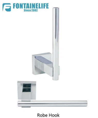 Firkantet toiletpapirindehaver i poleret krom